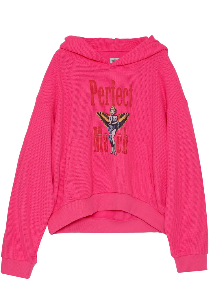 Boys Lie Perfect Match hoodie, thermal material, oversized fit, front pocket