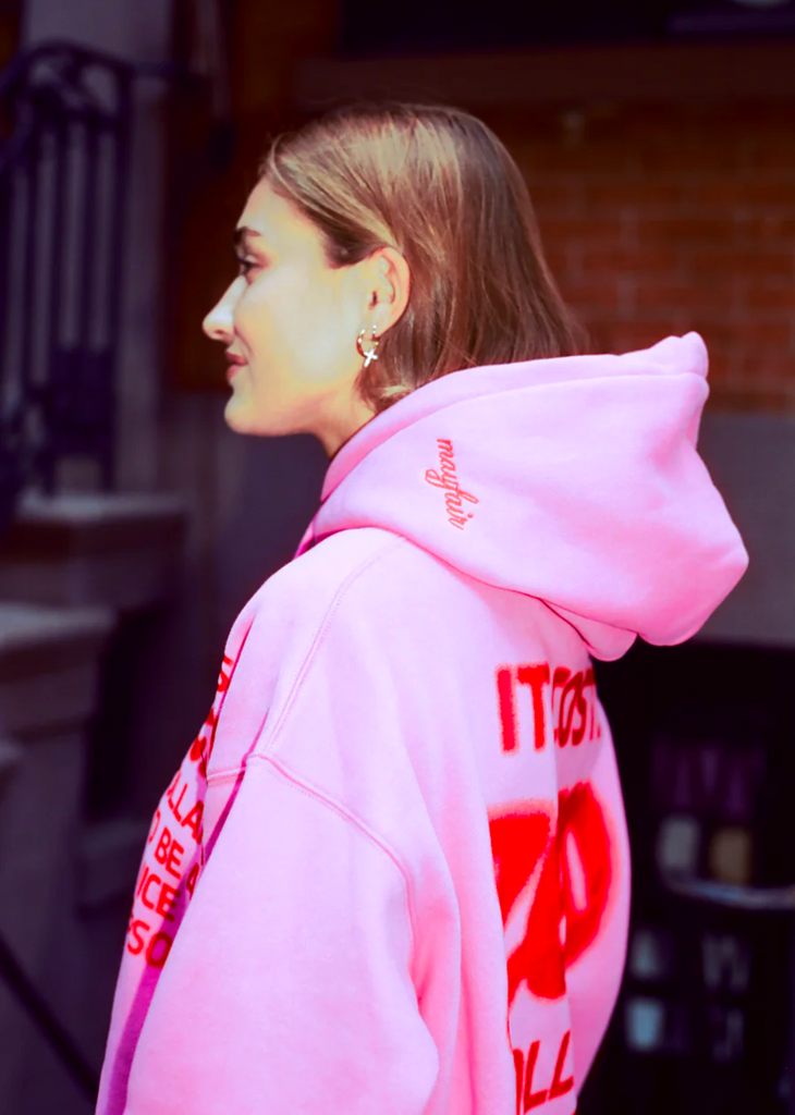 Mayfair It Costs $0 To Be A Nice Person Hoodie ★ Pink