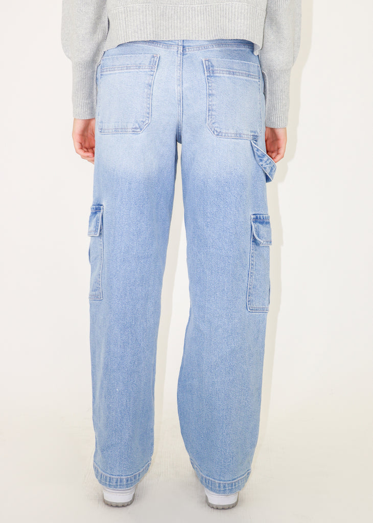 Energy Low Rise Cargo Jeans ★ Light Wash