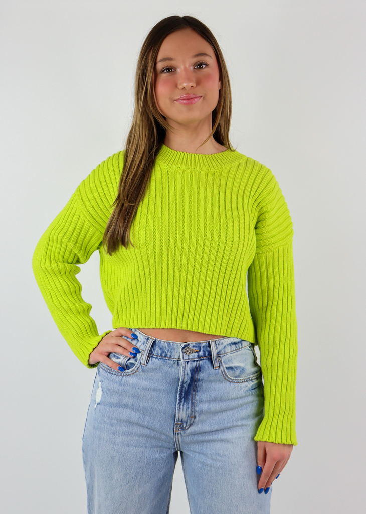 Open Arms Sweater ★ Lime