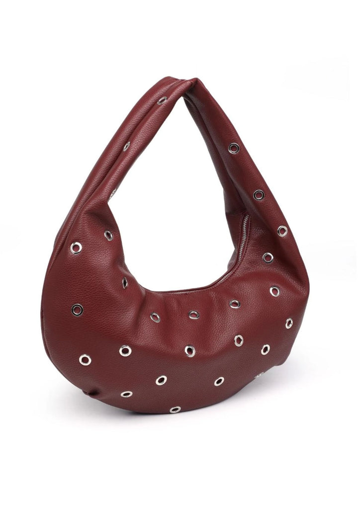 Grommet Shoulder Bag ★ Burgundy