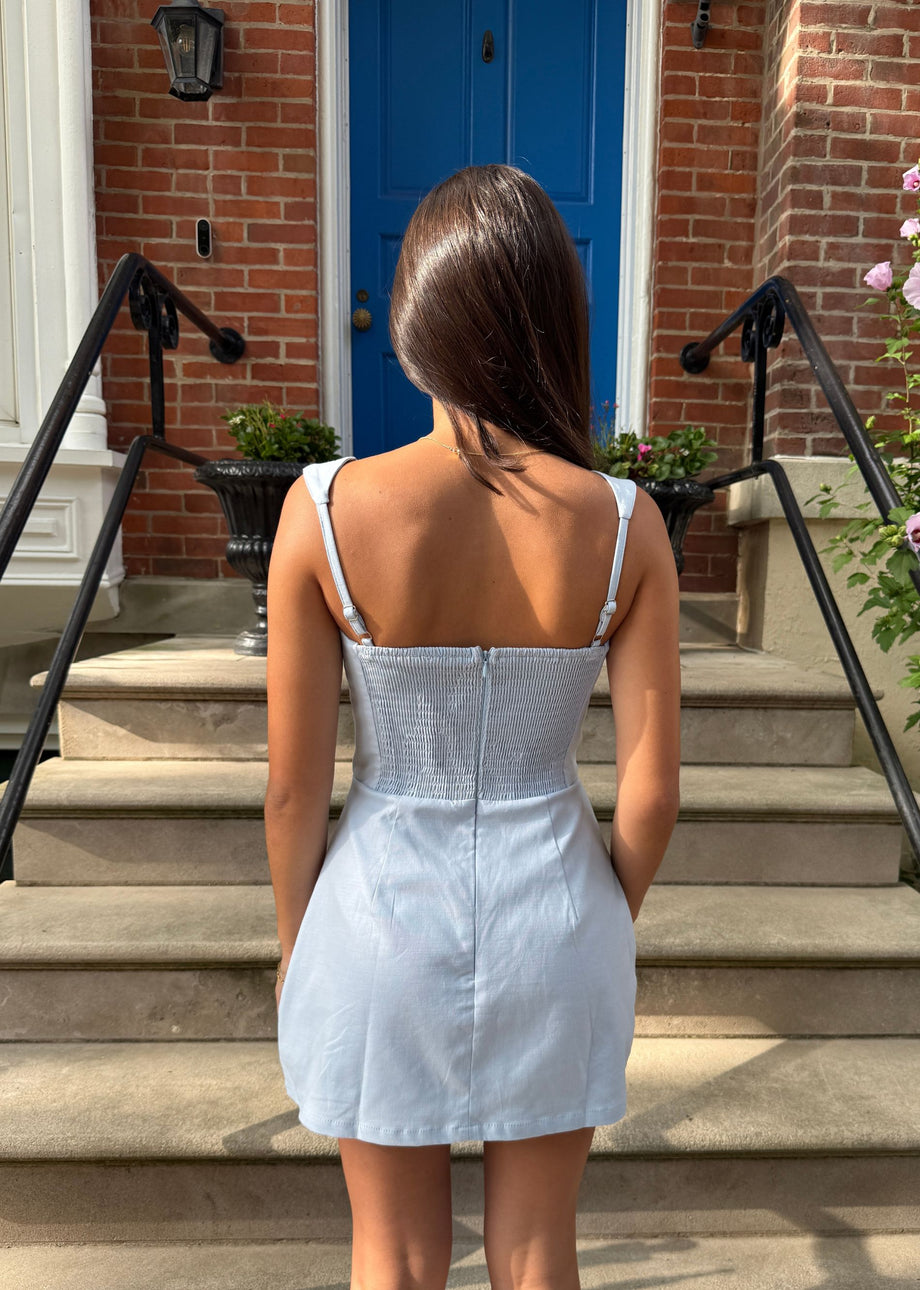 rhiannon mini dress Rhiannon Mini Dress  Sky Blue
