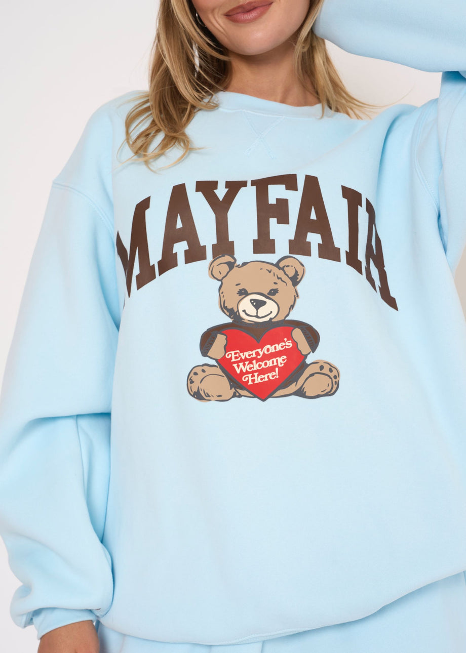 Mayfair Everyone's Welcome Here Crewneck ☆ Sky Blue – Rock N Rags