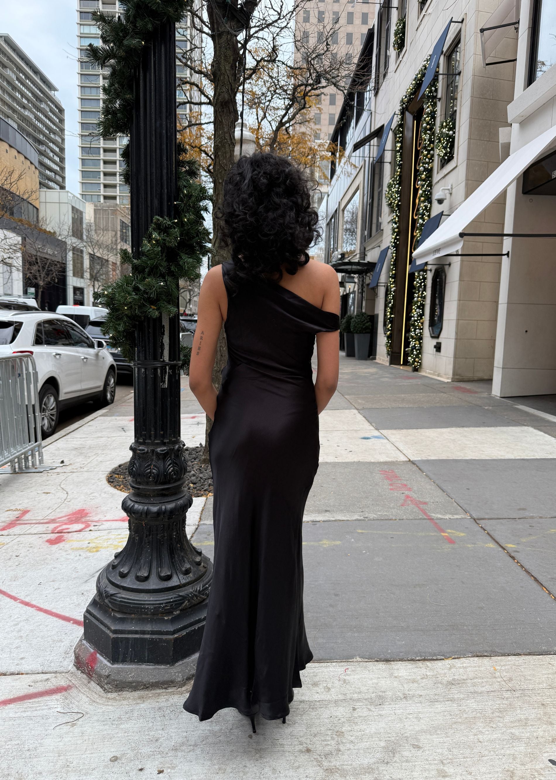Asymmetrical Cowl Neck Maxi Dress Black Medium , Women's By Rock N Rags
