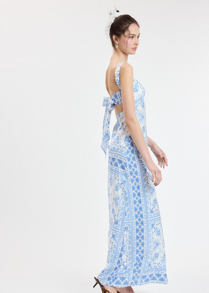 Greek Isles Maxi Dress Blue Small Greek Isles Maxi Dress Blue Small