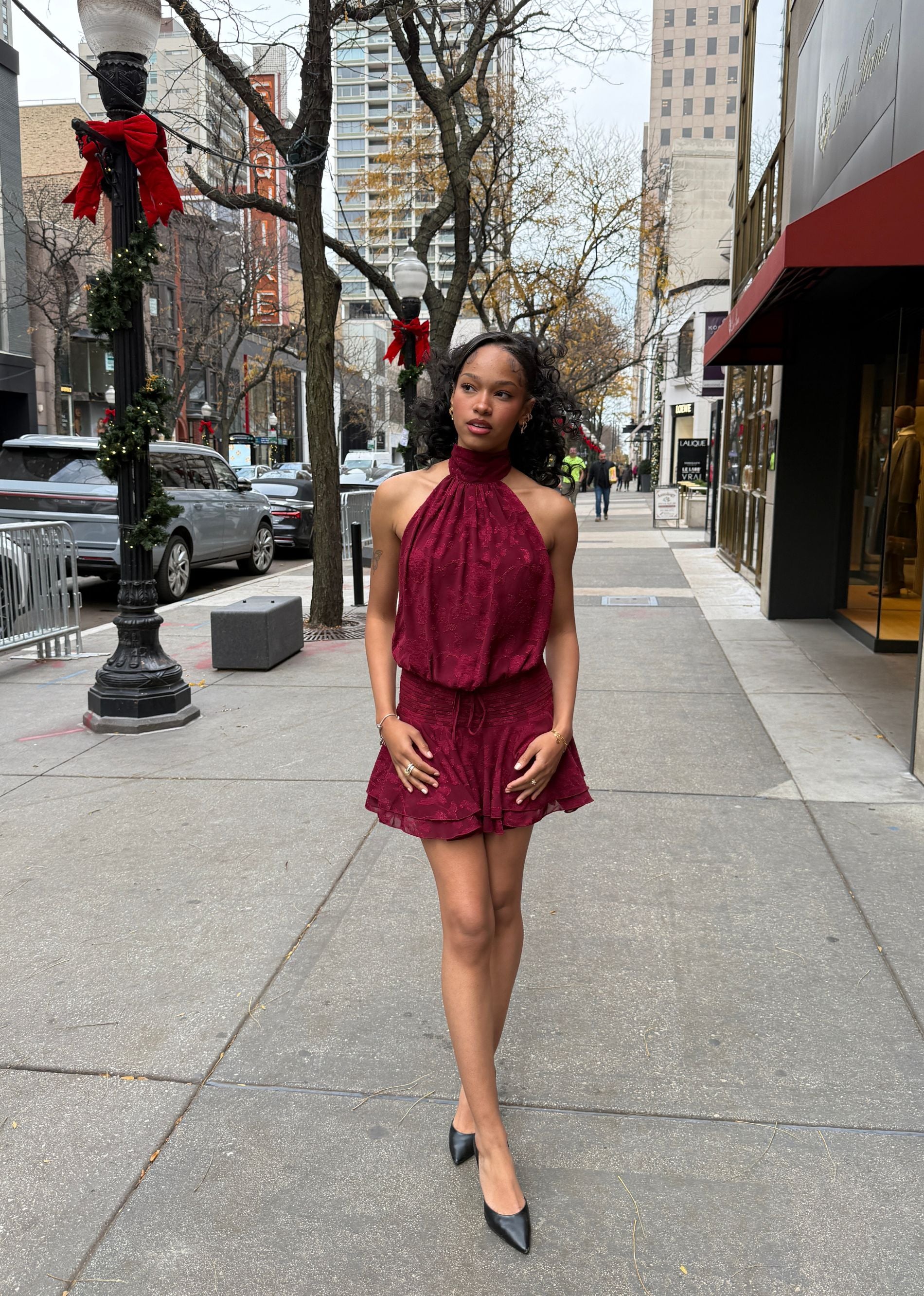 Floral Halter Backless Mini Dress Burgundy Rock N Rags Floral Halter Backless Mini Dress Burgundy Rock N Rags