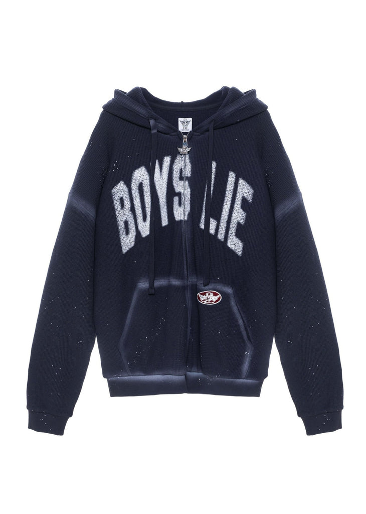 Boys Lie Majoring In Moving On Harley Zip Up ★ Heather Navy