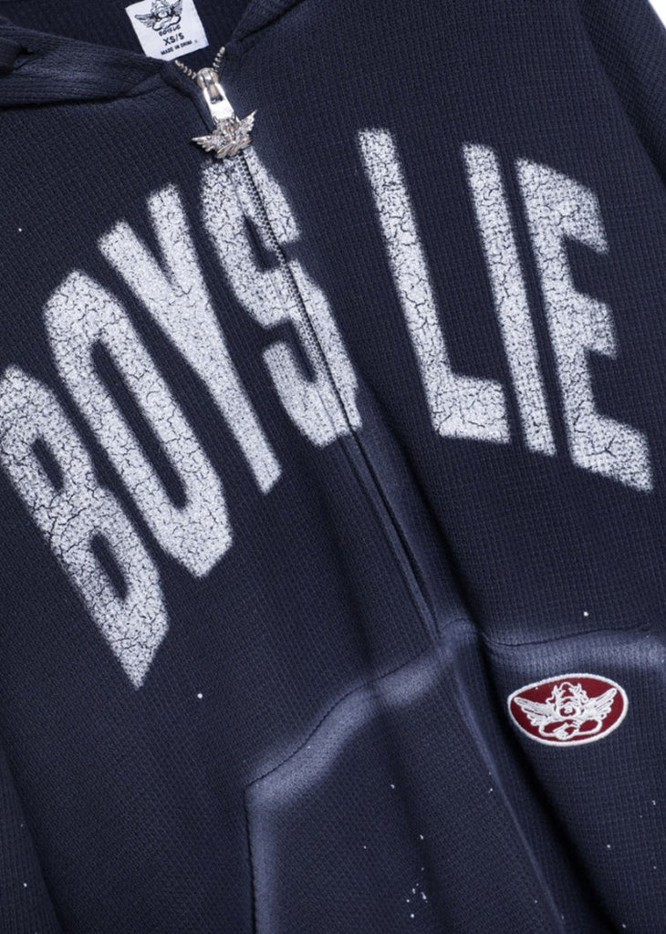 Boys Lie Majoring In Moving On Harley Zip Up ★ Heather Navy