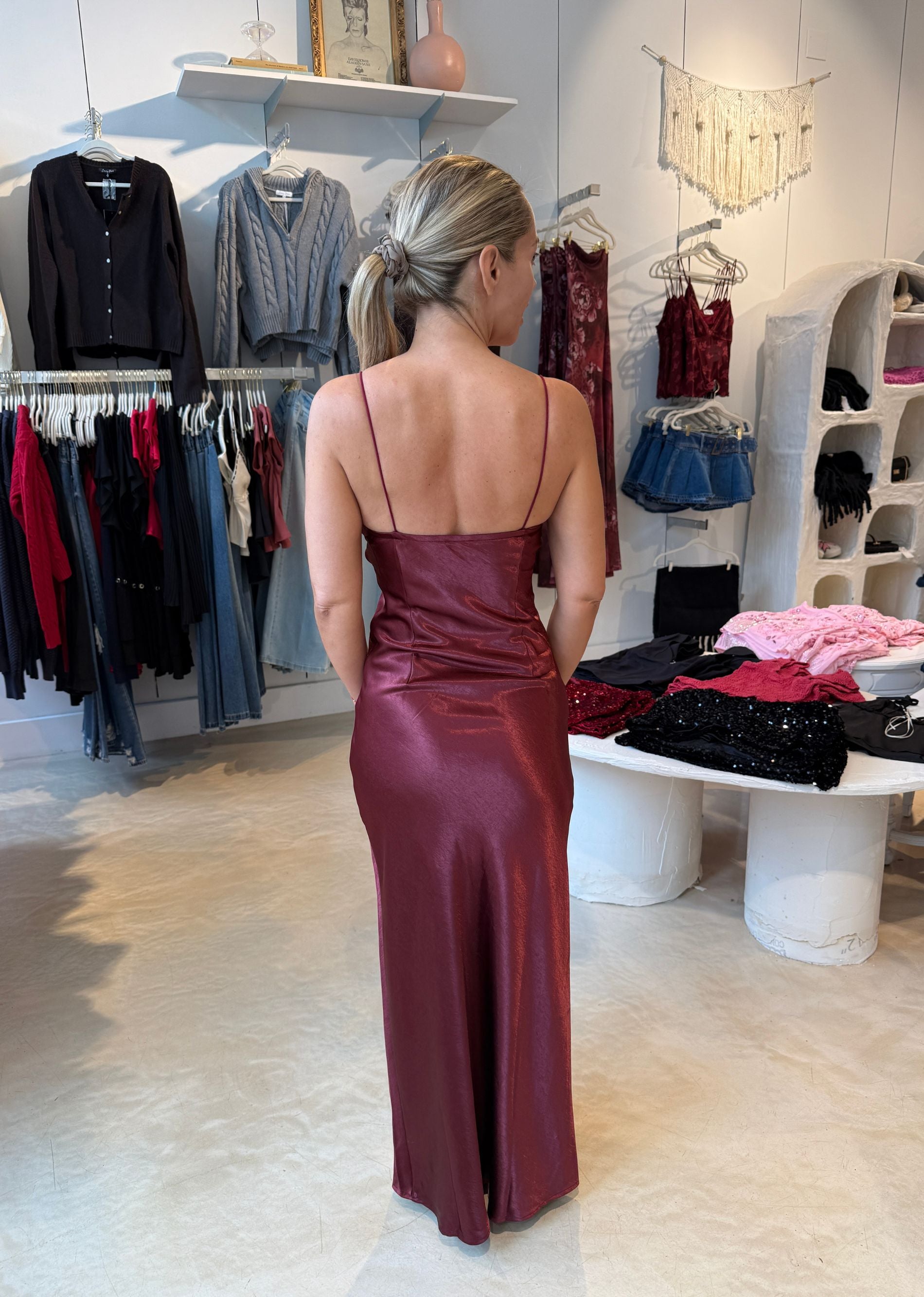 Crimson and Clover Maxi Dress Burgundy Rock N Rags Crimson and Clover Maxi Dress Burgundy Rock N Rags