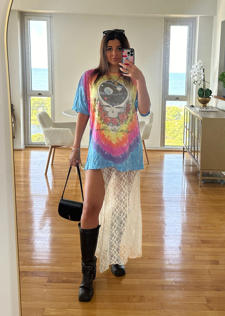 Grateful Dead Vintage Space Face Tee ★ Rainbow Tie Dye