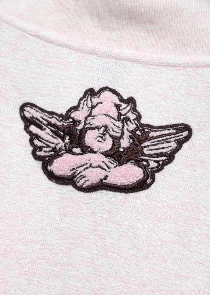 Boys Lie Smoke And Mirrors Henley Crewneck ★ Pink - Rock N Rags