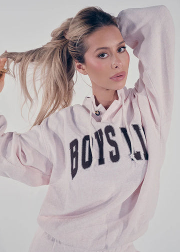 Boys Lie Smoke And Mirrors Henley Crewneck ★ Pink - Rock N Rags