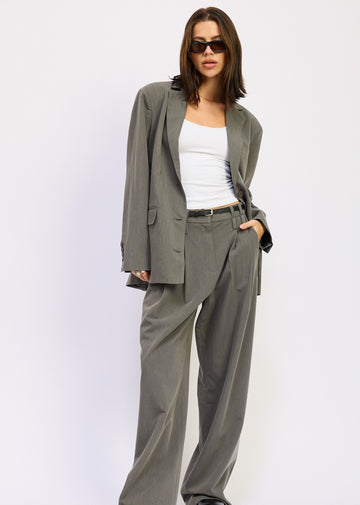 Buttons Oversized Blazer ★ Grey - Rock N Rags