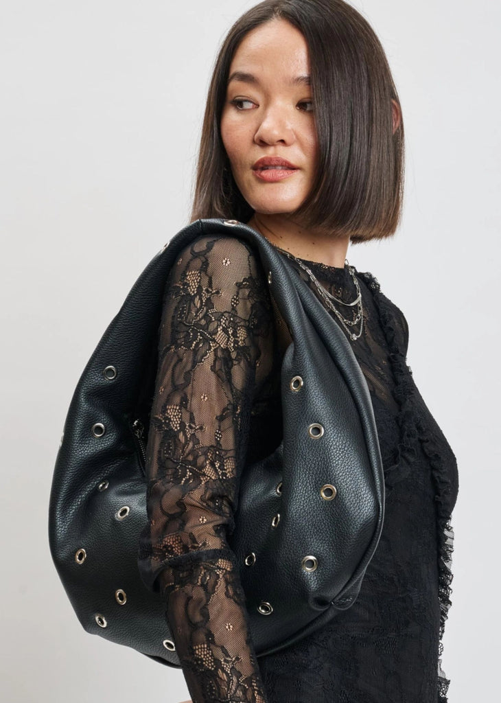 Grommet Shoulder Bag ★ Black