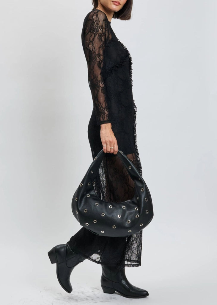 Grommet Shoulder Bag ★ Black