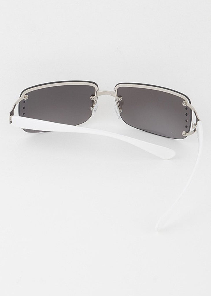 Y2K inspired sunglasses, bolted on the side