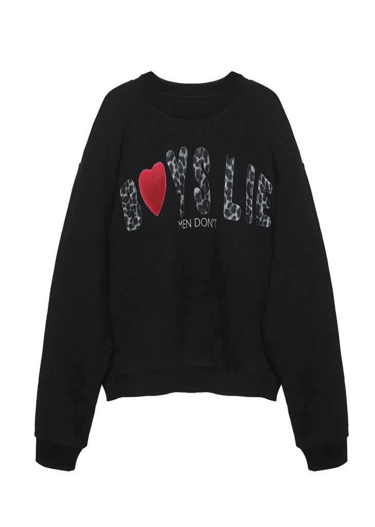 Boys Lie Caitlyn Coded Kara Crewneck ★ Black