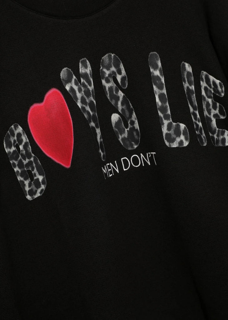 Boys Lie Caitlyn Coded Kara Crewneck ★ Black