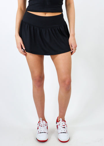 black mini ruffle tennis skirt - Rock N Rags