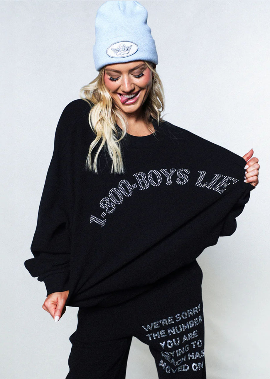 Boys Lie 1-800 Kara Remix Crewneck ☆ Black – Rock N Rags