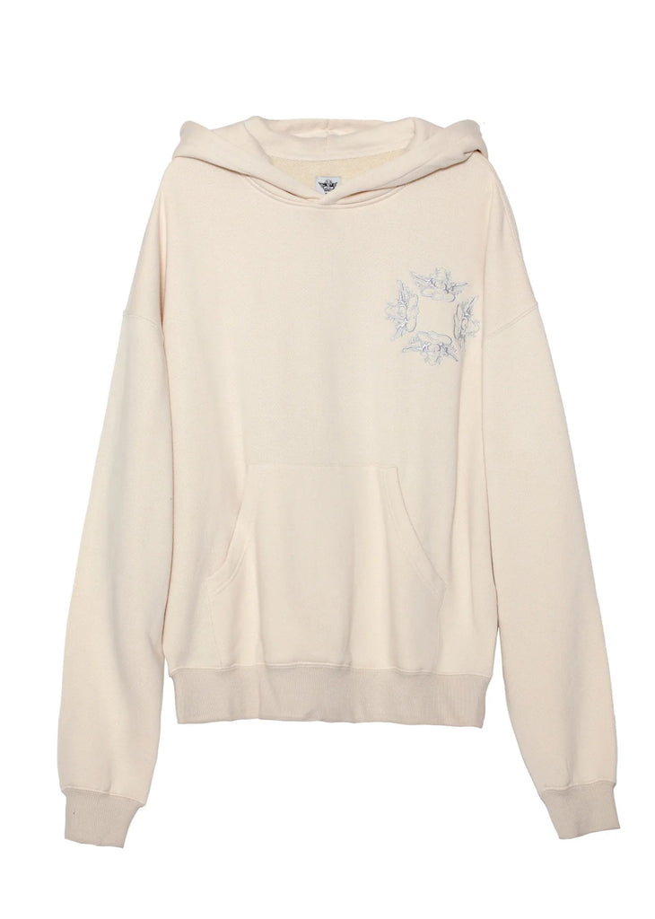 Boys Lie Fully Restored Racer Hoodie Embroidered Cream