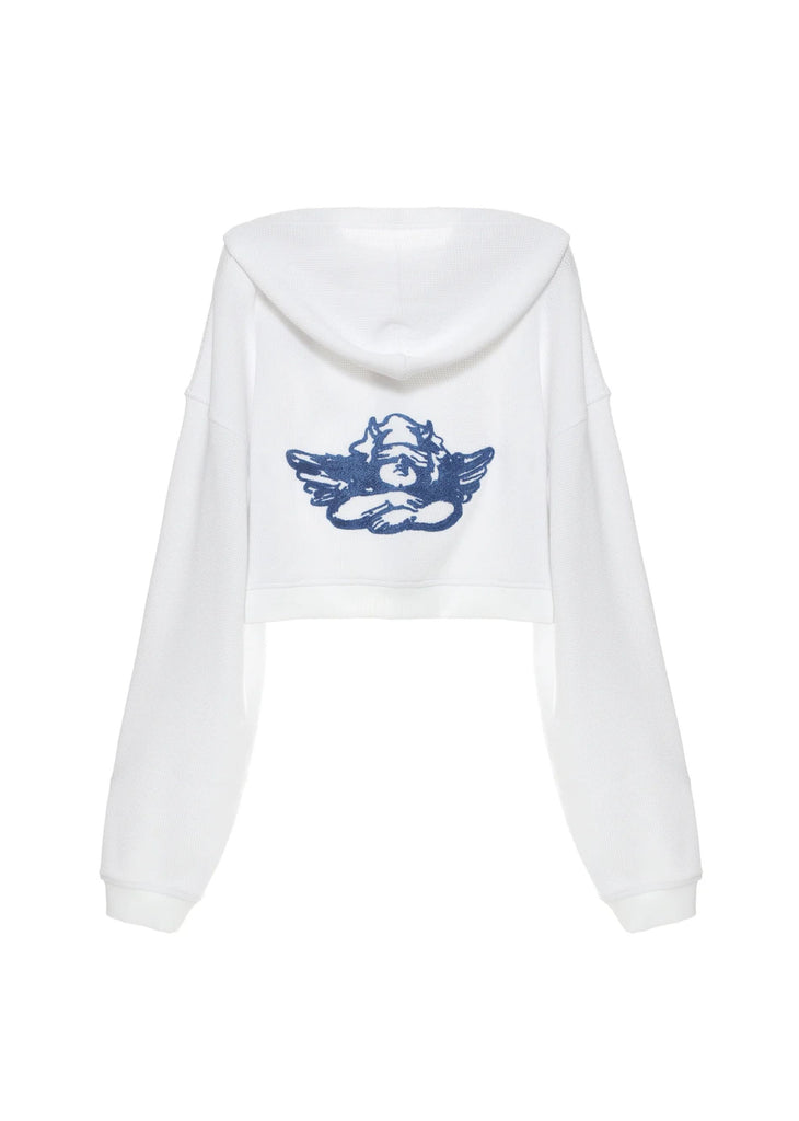Boys Lie Later Cowboy Alex Zip Up Hoodie ★ White