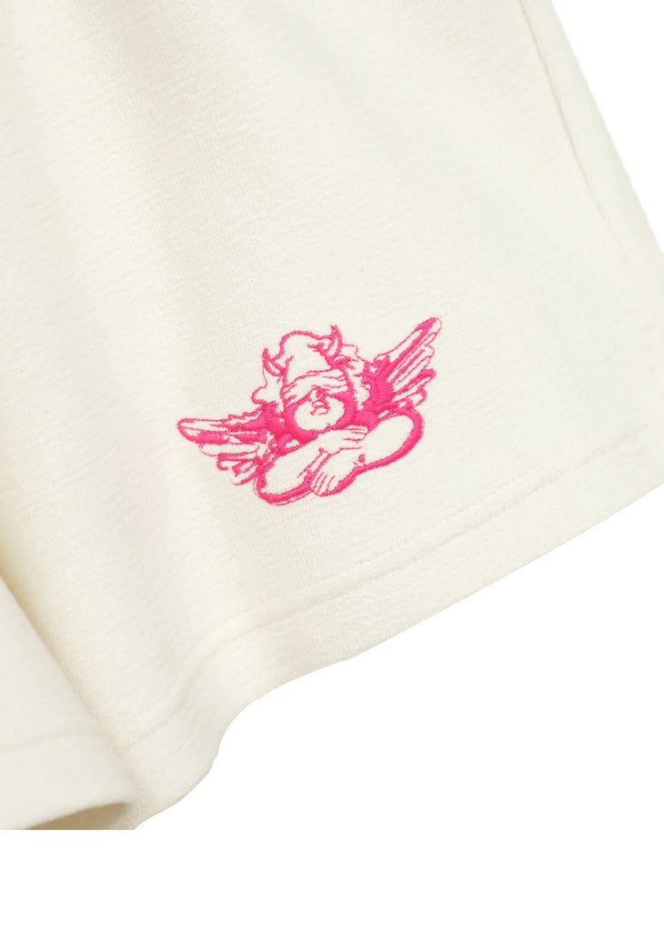 Boys Lie Pink Cherub University Shorts ★ Cream