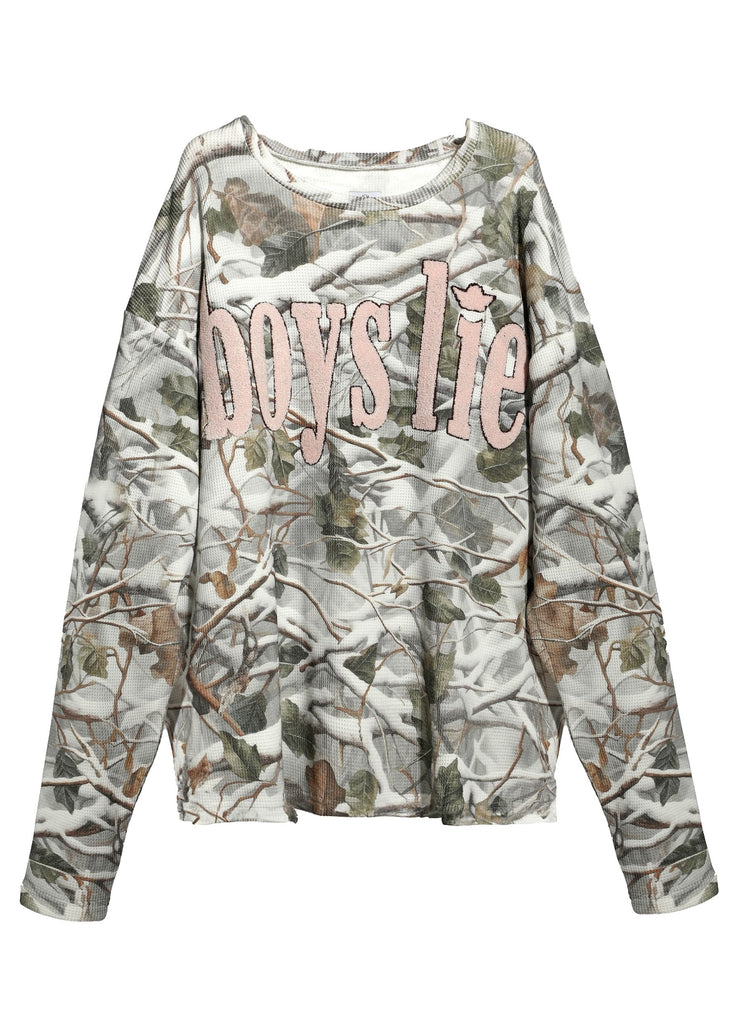 Boys Lie Rose Colored Glasses Thermal Boyfriend Longlseeve ★ Camo