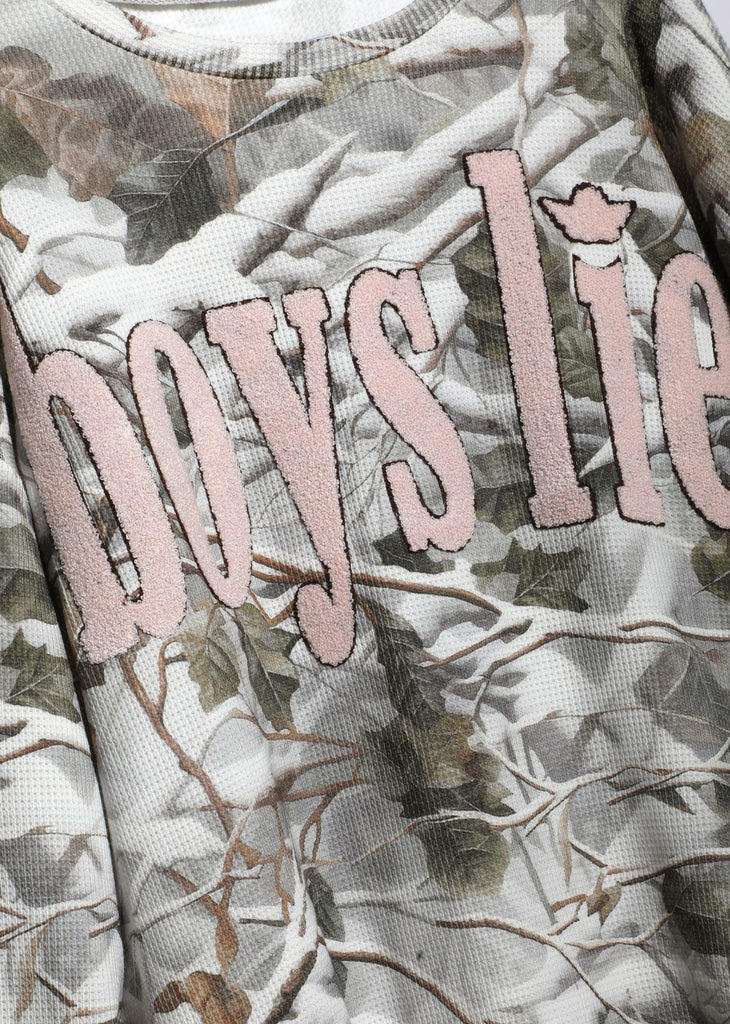 Boys Lie Rose Colored Glasses Thermal Boyfriend Longlseeve ★ Camo