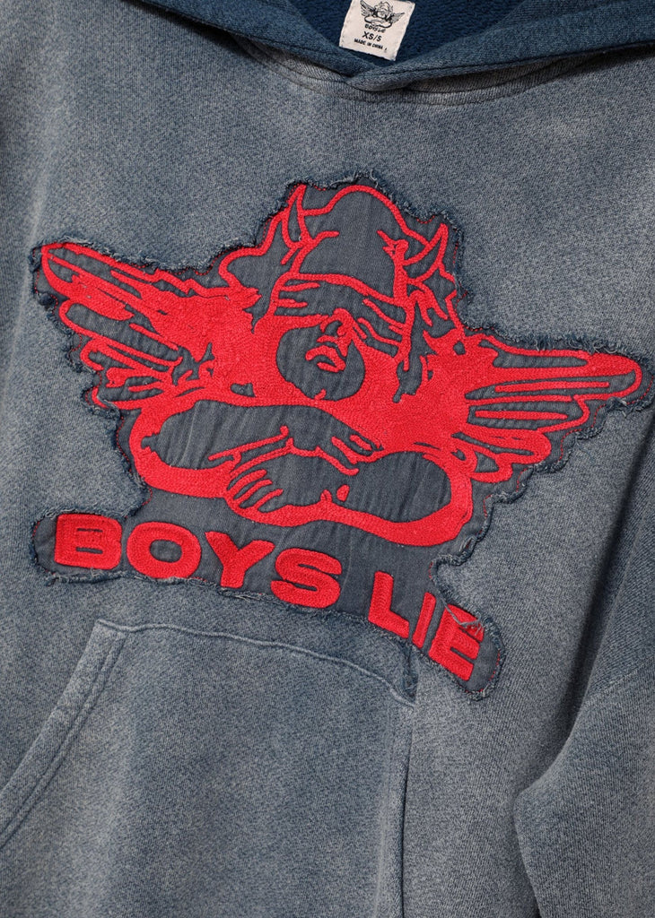 Boys Lie Stitch Me Up Racer Hoodie ★ Heather Navy