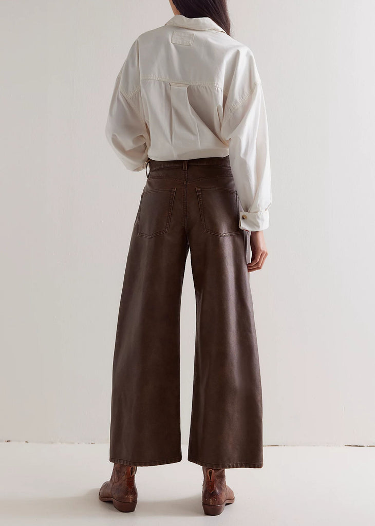 Free People Misha Vegan Leather Pants ★ Brown