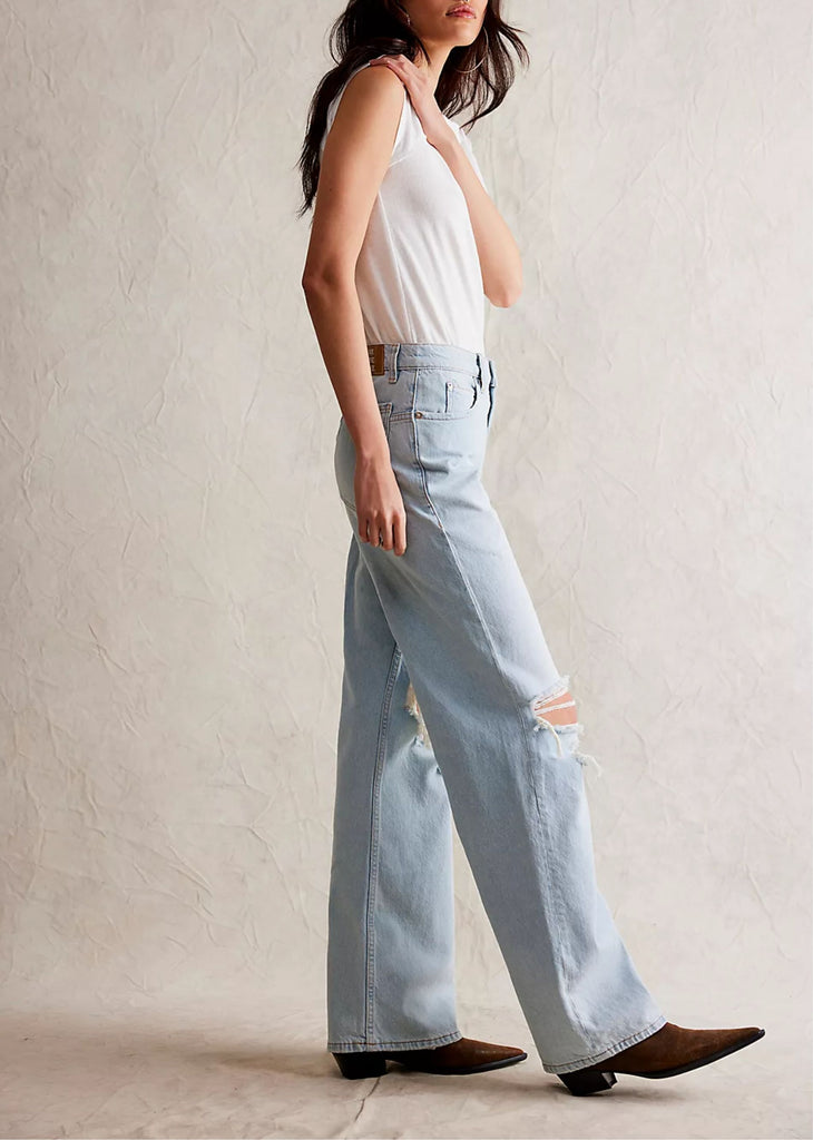 Free People Tinsley Baggy Ripped Boyfriend Jeans ★ Light Wash