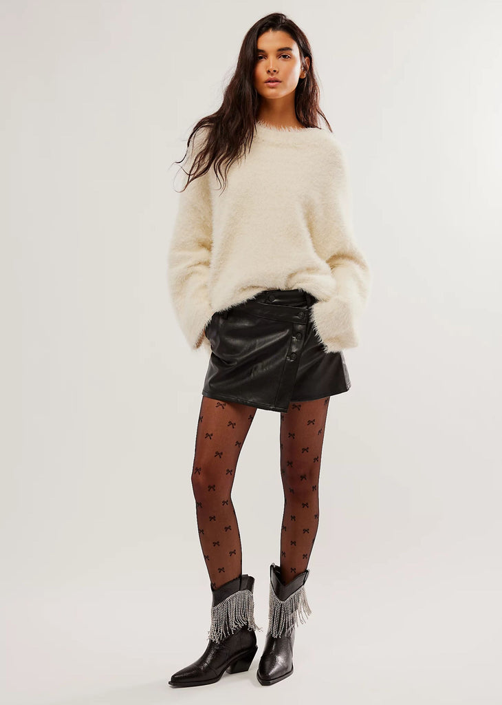 Free People Wynne Vegan Leather Skirt ★ Black