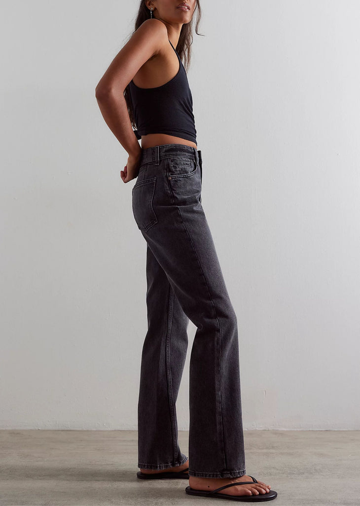 Free People Xena Slim Straight Jeans ★ Black