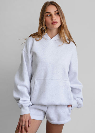 Stay Cozy Oversized Hoodie ★ Light Grey - Rock N Rags