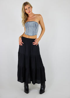 Been Away Maxi Skirt ☆ Black – Rock N Rags