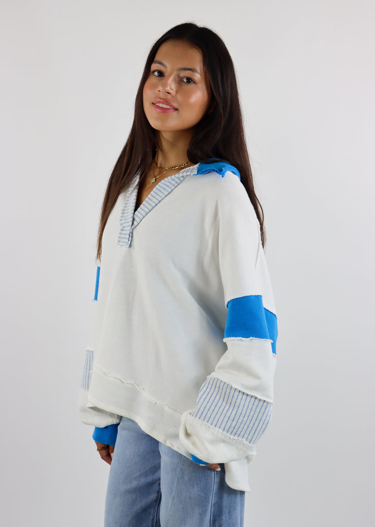 Good To Me Pullover ★ White & Blue