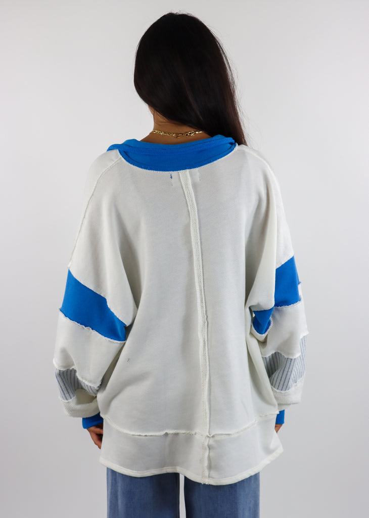 Good To Me Pullover ★ White & Blue