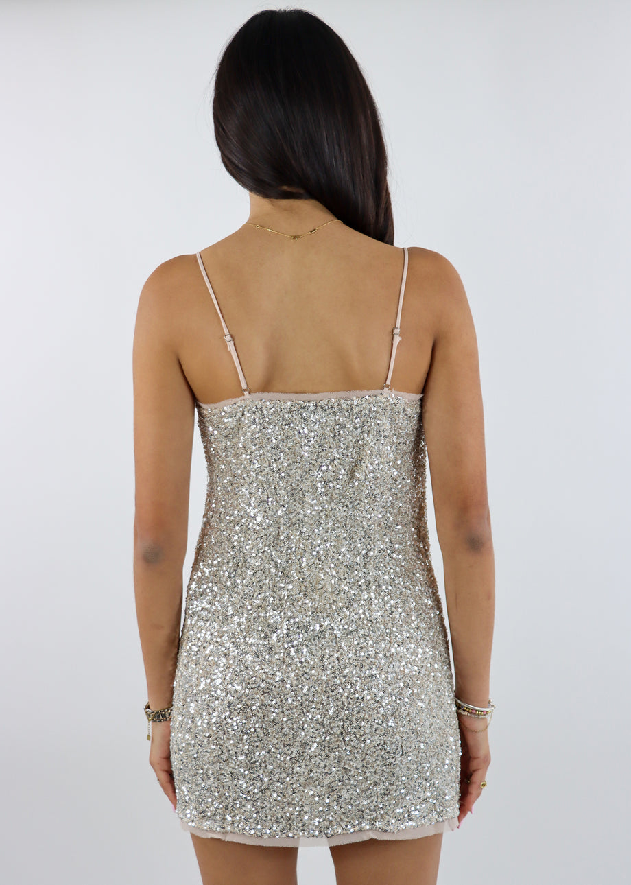 Shine Bright Mini Dress ☆ Champagne – Rock N Rags