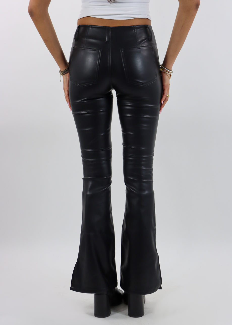 Free People Level Up Vegan Slit Pants ☆ Black