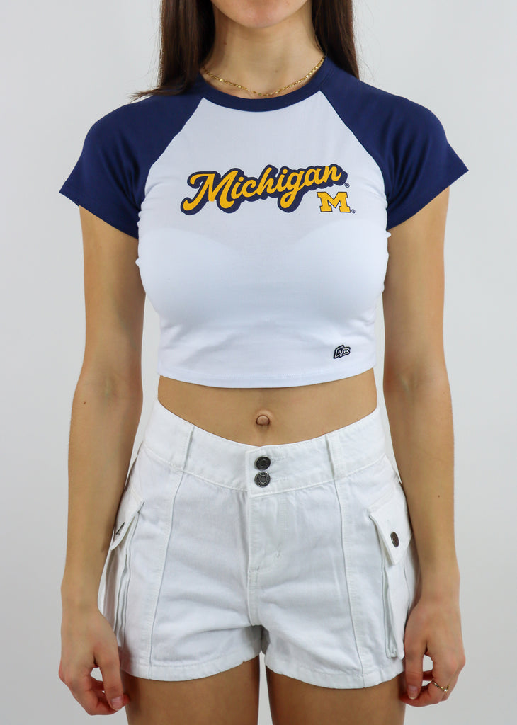 University Of Michigan Baby Tee ★ White