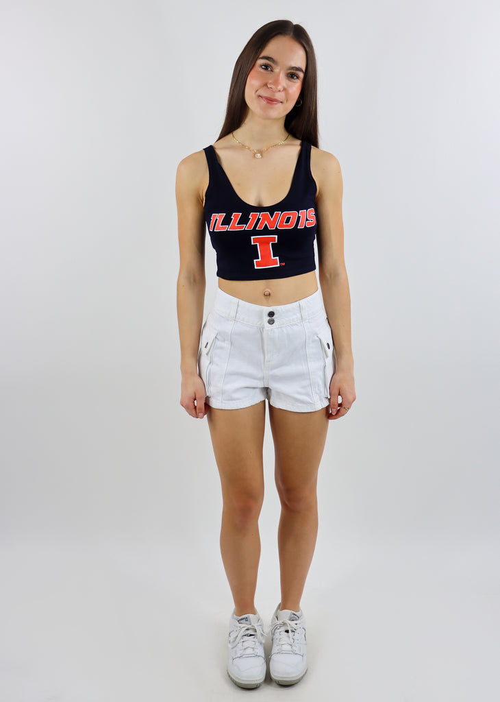 University Of Illinois Cropped Tank Top ★ Navy