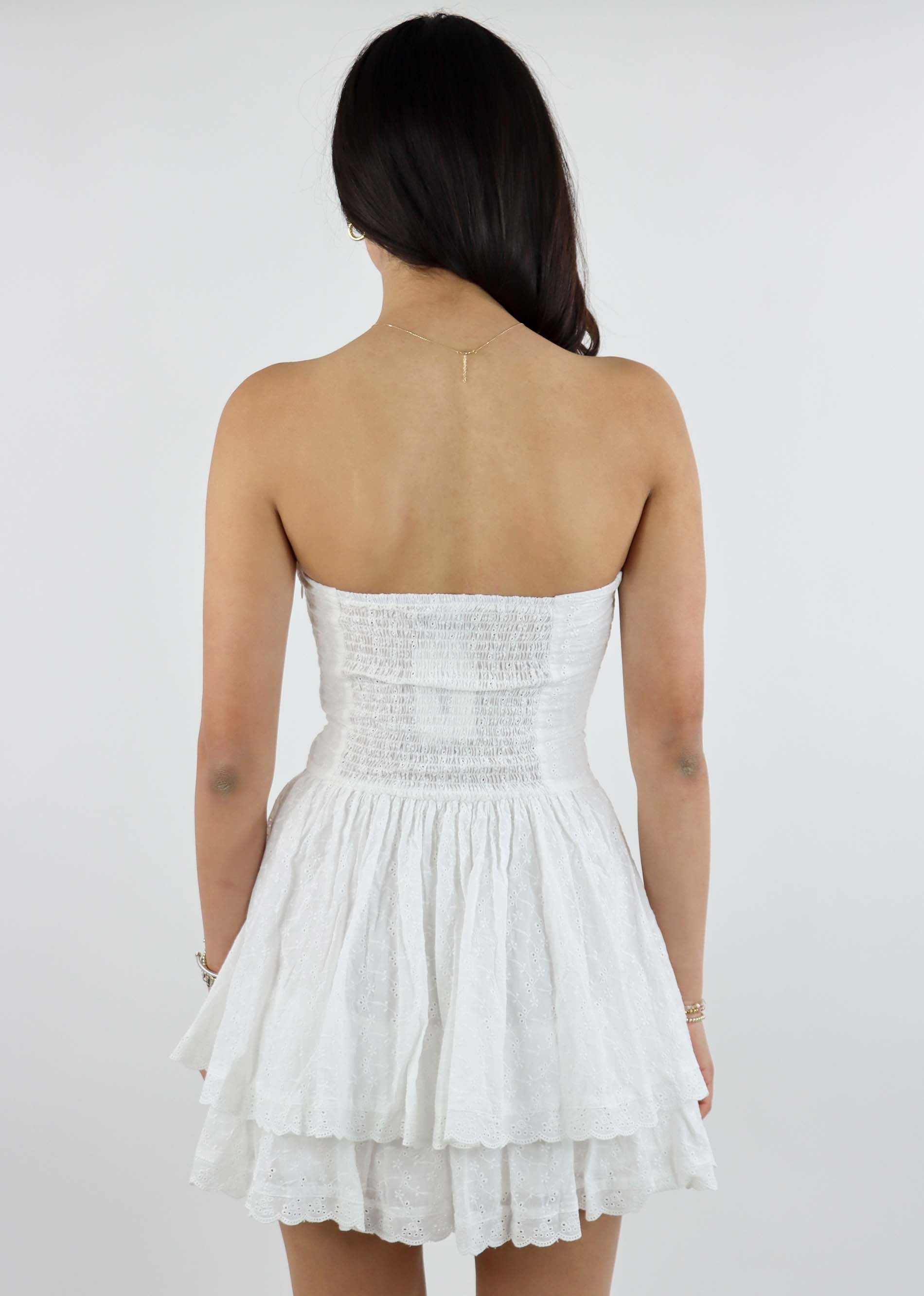 My Girl Eyelet Mini Dress White Large My Girl Eyelet Mini Dress White Large