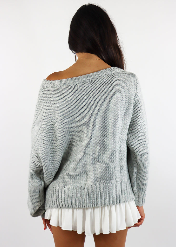 Fall In Love Sweater ★ Grey