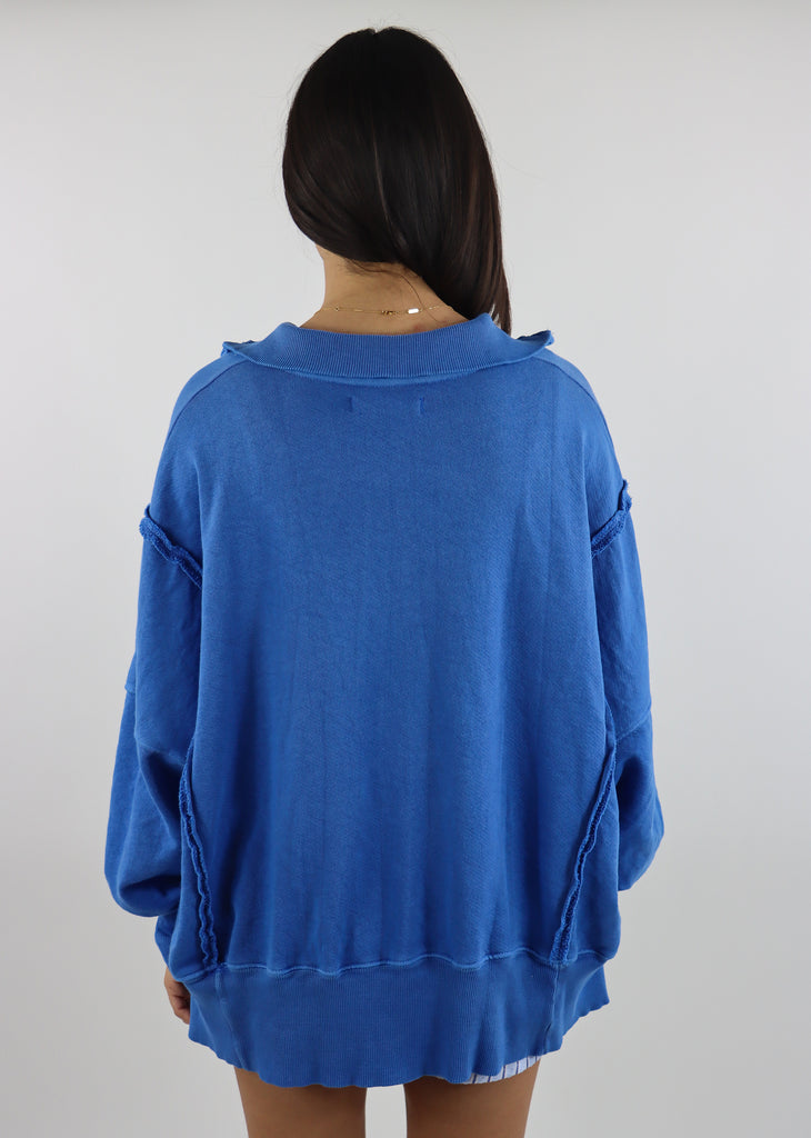 Free People Camden Henley Sweatshirt ★ Blue