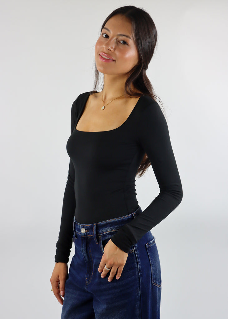 Midnight Rider Long Sleeve Bodysuit ★ Black