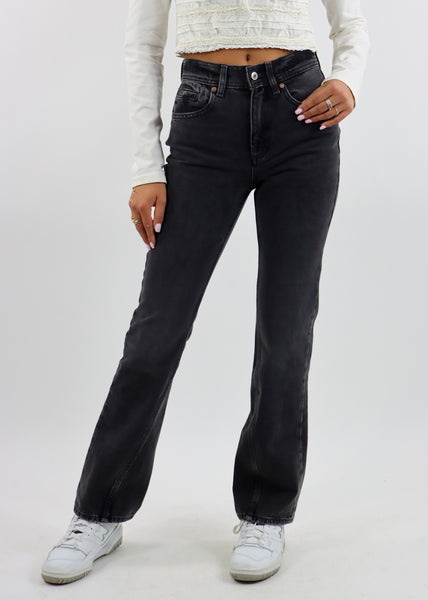 Free People Xena Slim Straight Jeans ☆ Black – Rock N Rags