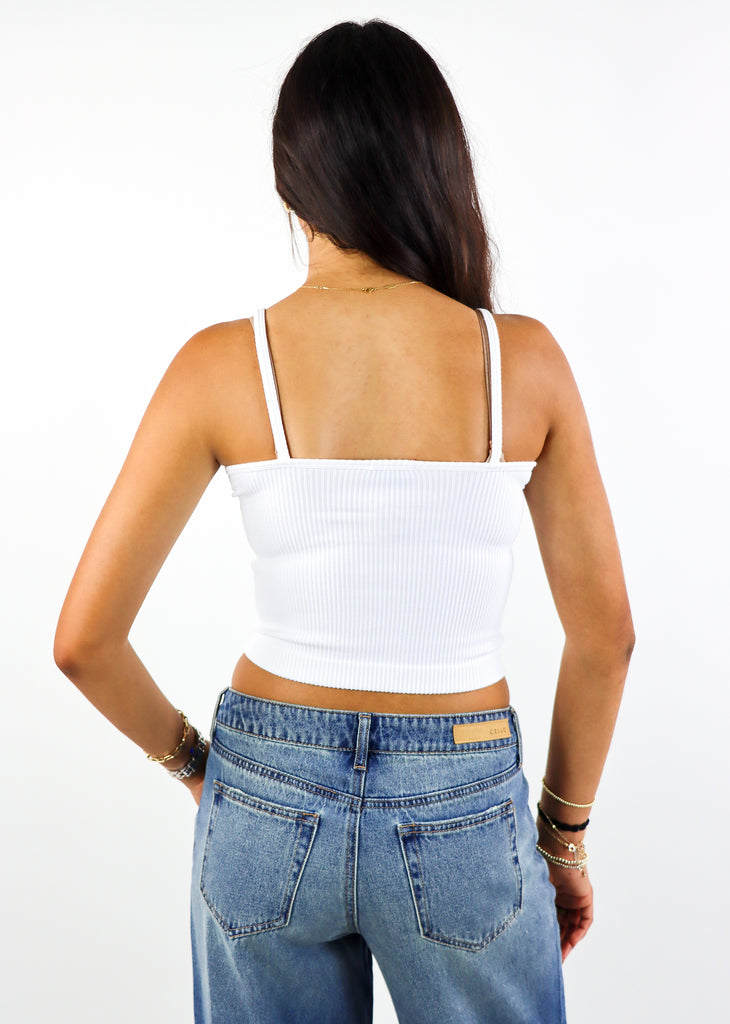 Busy Woman Cropped Tank ★ White