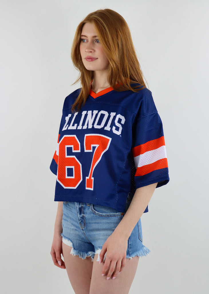 University Of Illinois Cropped Football Jersey ★ Navy
