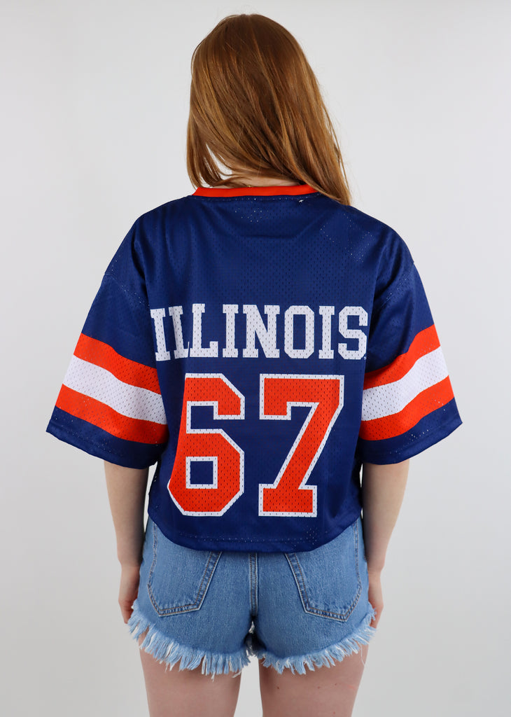 University Of Illinois Cropped Football Jersey ★ Navy